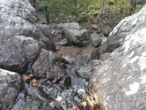 The downward view from our break spot.